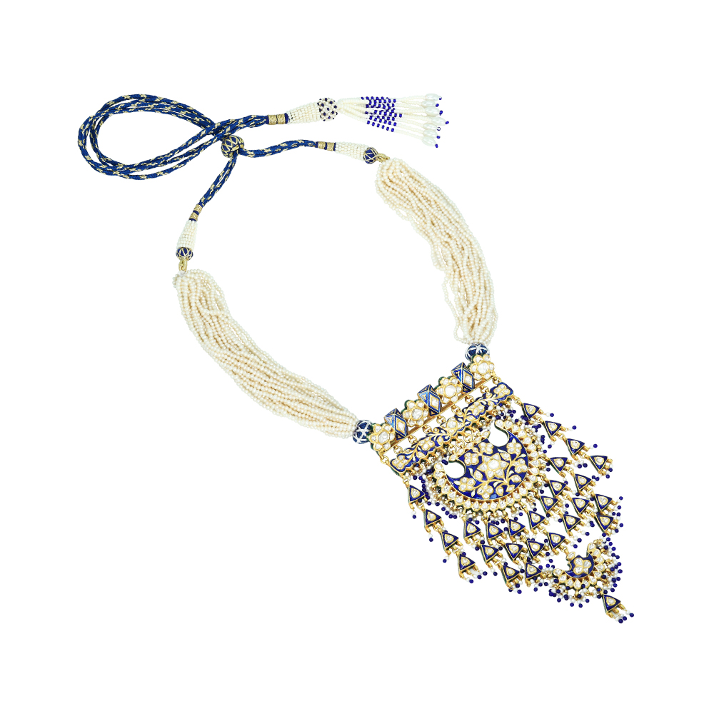 Indigo Enameled With Cheed Pearl Pendant